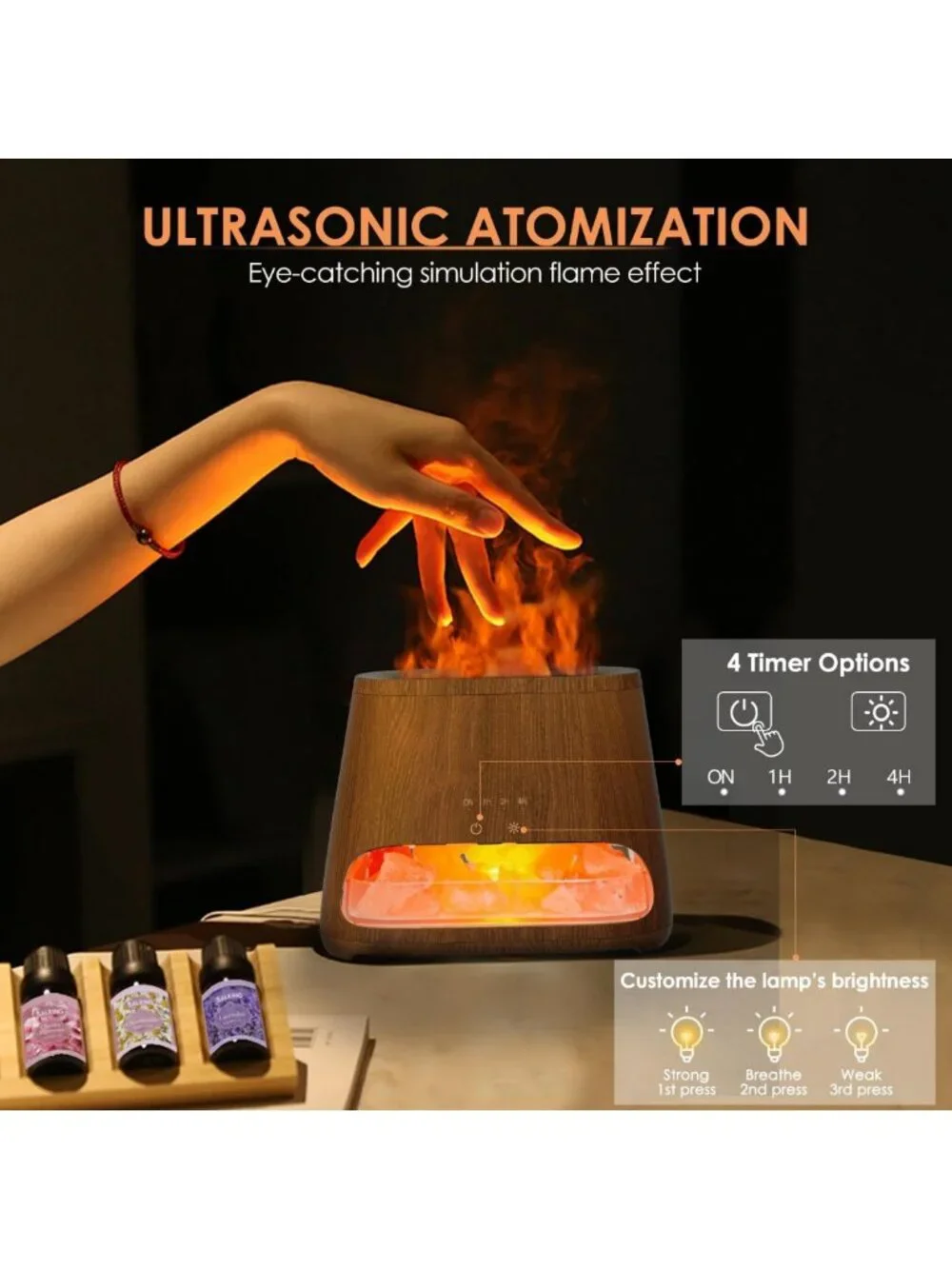 2-in-1 Himalayan Salt Lamp & Cool Mist Humidifier, Aromatherapy Diffuser, 150ml